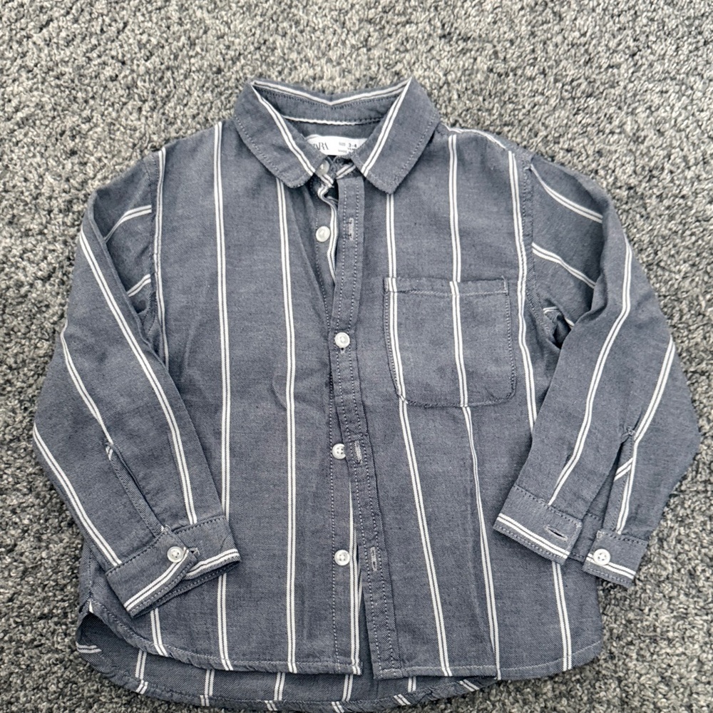 Zara Striped Gray Kids Shirt